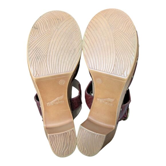 Dansko Dotty Women's Brown Leather Heeled Clog Sandals EU 40 US 9 Boho Mary Jane - Picture 10 of 10